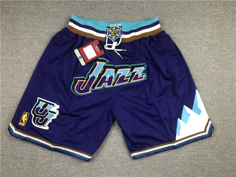 Men's Utah Jazz Purple 1996-97 Hardwood Classics Basketball Shorts1