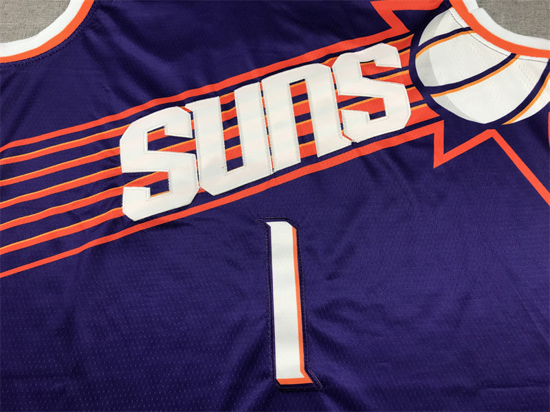 Men's Phoenix Suns Devin Booker #1 Purple 2023/24 Fast Break Replica Jersey1 - Icon Edition