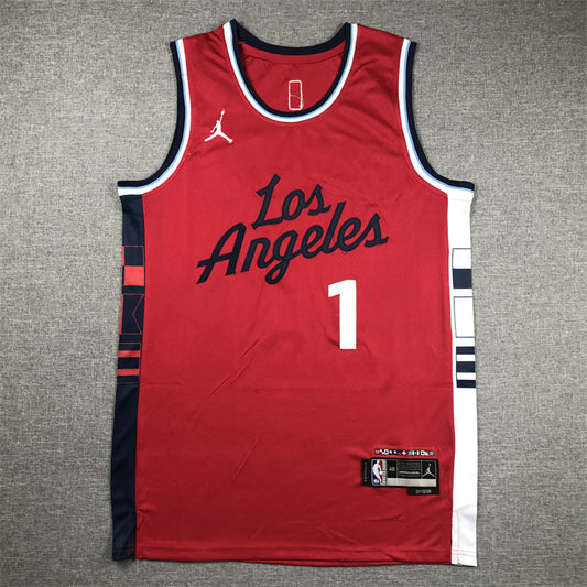 Men's LA Clippers James Harden #1 Red Swingman Player Jersey1