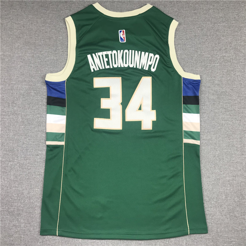 Men's Milwaukee Bucks Giannis Antetokounmpo #34 Green Player Jersey1