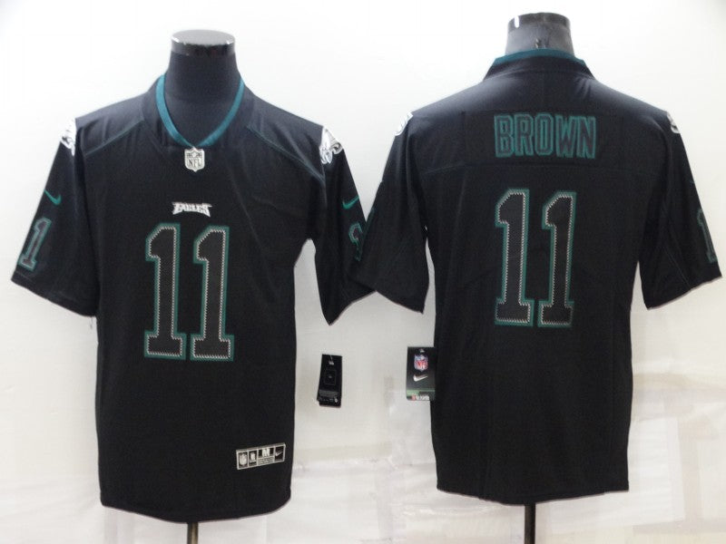 Men's Philadelphia Eagles A.J. Brown #11 Black Team Game Jersey1