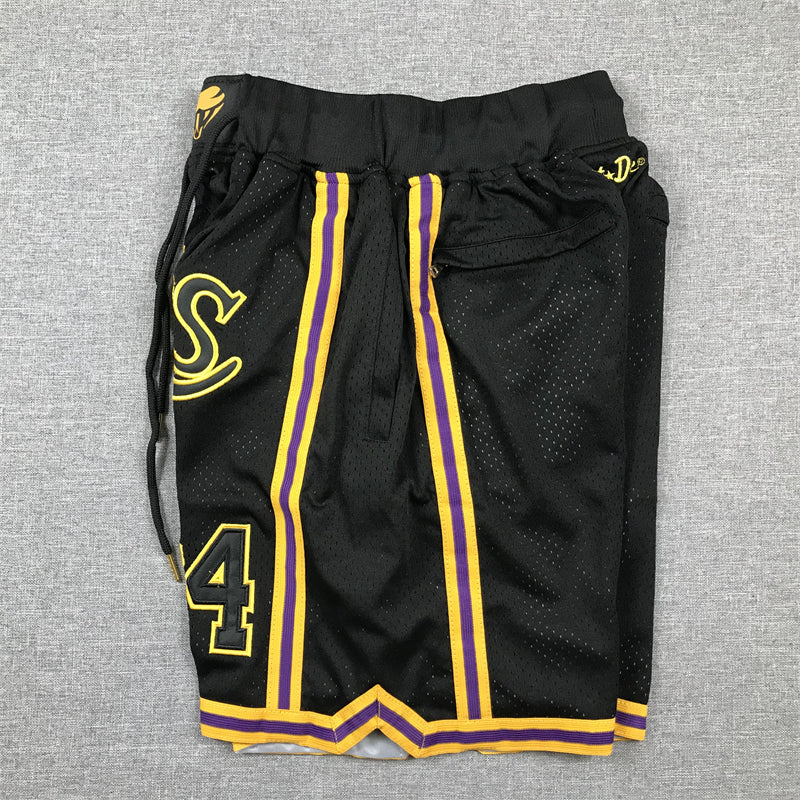 Men's Los Angeles Lakers #8-24 Black Pocket Shorts1