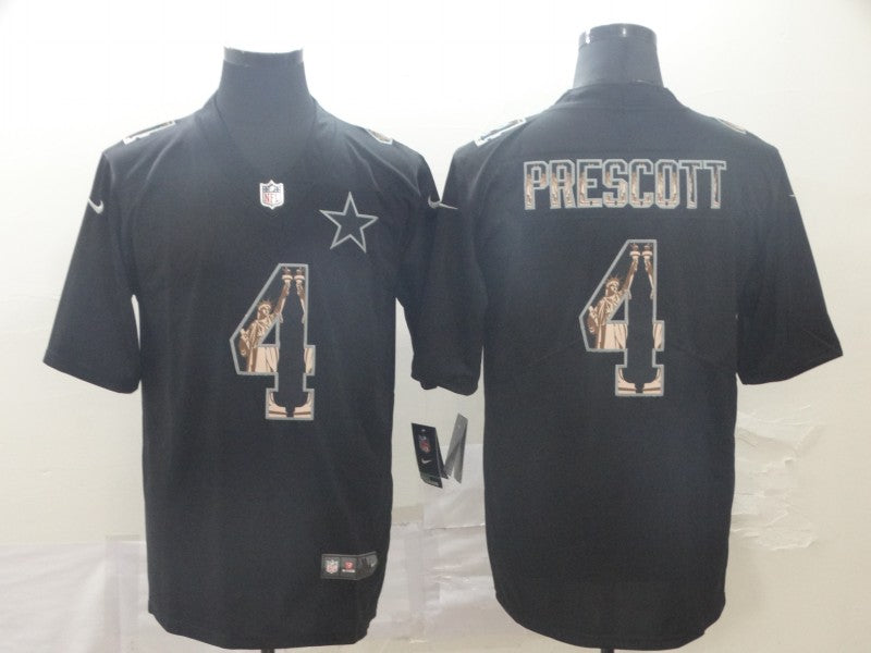 Men's Dallas Cowboys #4 Dak Prescott Black Game Jersey1