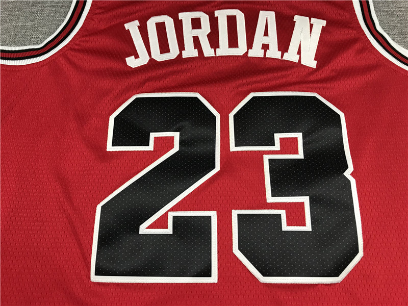 Men's Chicago Bulls Michael Jordan #23 Red Fast Break Replica Player Jersey1