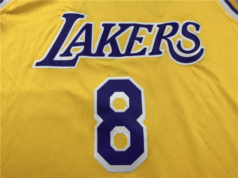 Men's Los Angeles Lakers Kobe Bryant #8 Yellow Swingman Player Jersey1