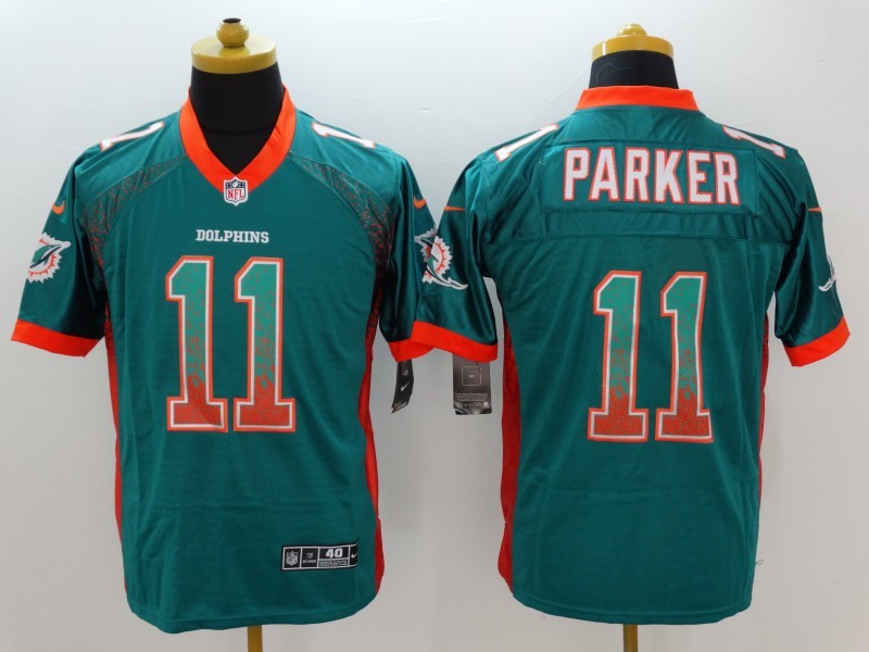 Men's Miami Dolphins DeVante Parker #11 Green Game Jersey1