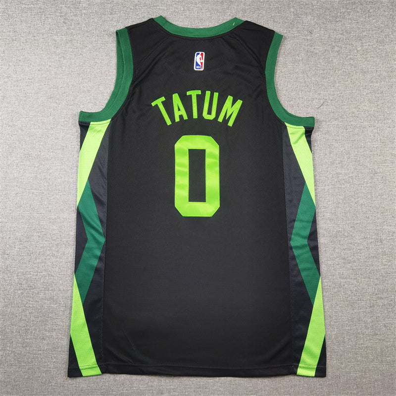 Men's Boston Celtics Jayson Tatum #0 Black 2024/25 Swingman Player Jersey1 - City Edition