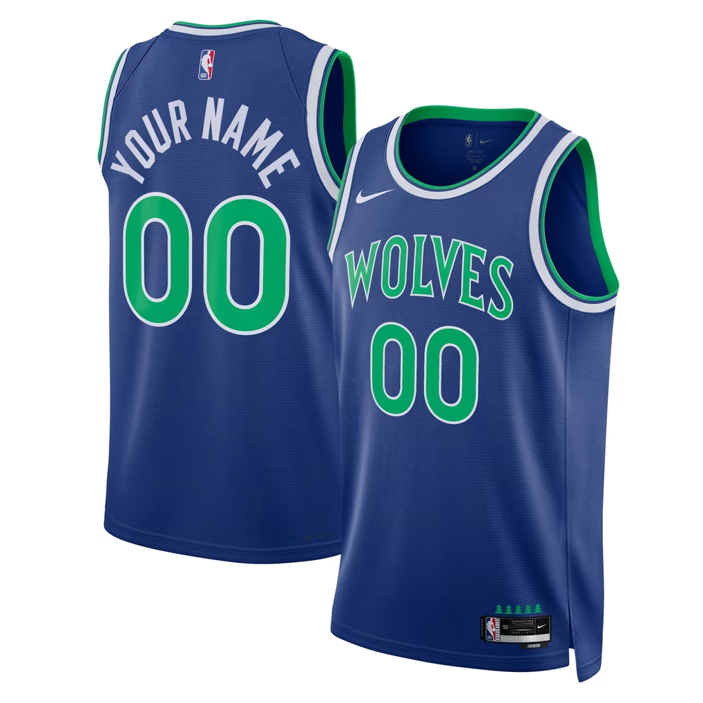 Men's Minnesota Timberwolves Blue Swingman Custom Jersey - Icon Edition