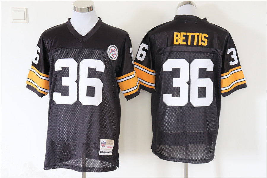 Men's Pittsburgh Steelers Jerome Bettis Mitchell & Ness Black Legacy Replica Jersey1
