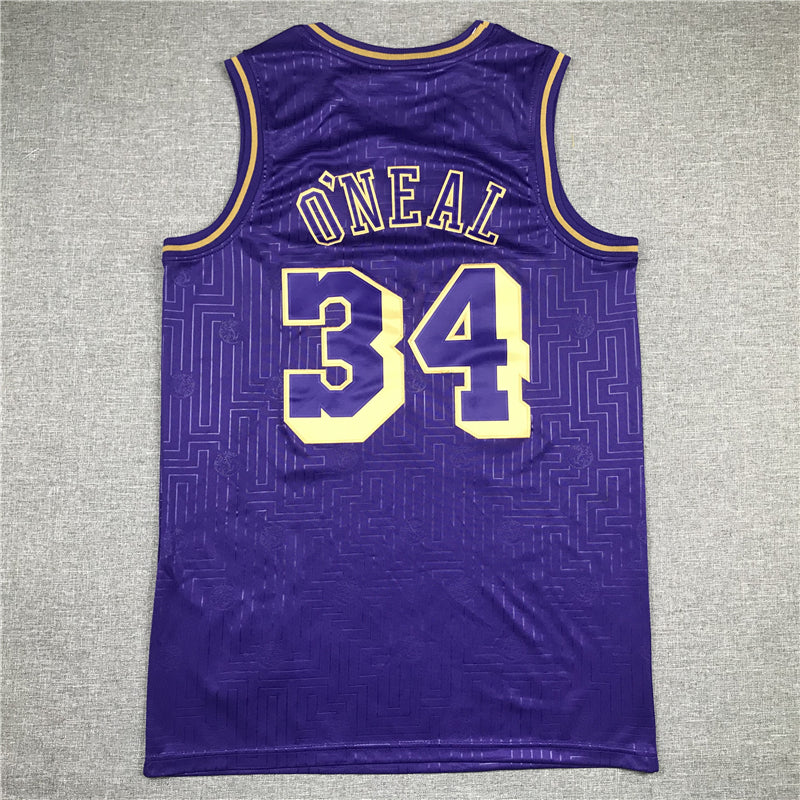 Men's Los Angeles Lakers Shaquille O'Neal Hardwood Classics Swingman Jersey1
