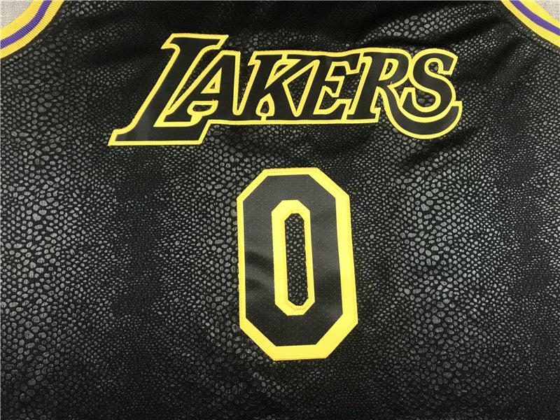 Men's Los Angeles Lakers Russell Westbrook Black City Edition Swingman Jersey1