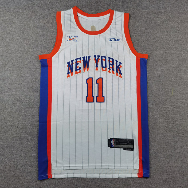 Men's New York Knicks Jalen Brunson #11 White 2024/25 Game Jersey - City Edition