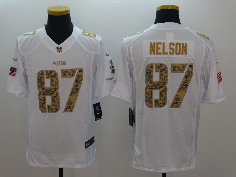 Men's Green Bay Packers Jordy Nelson #87 White Player Game Jersey1