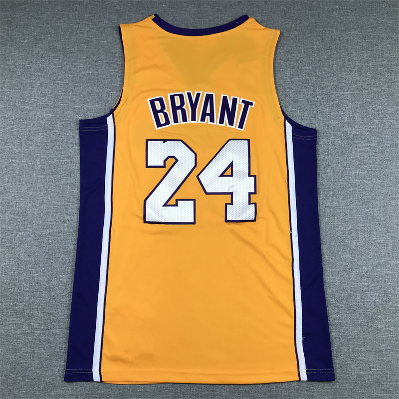 Men's Los Angeles Lakers Kobe Bryant #24 Gold 2007-08 Hardwood Classics Swingman Jersey1