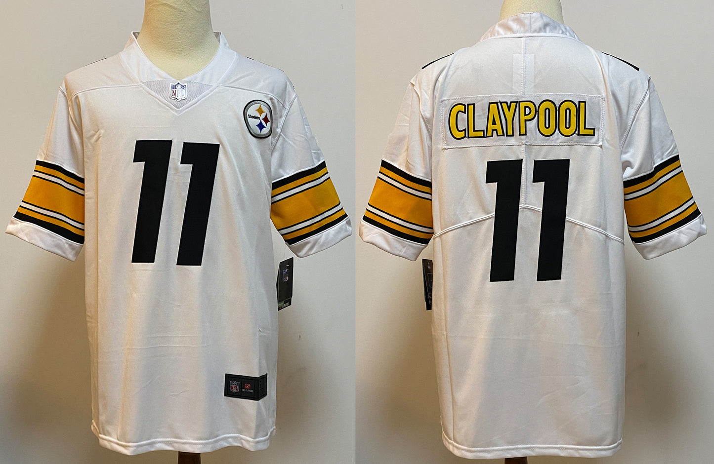 Men's Pittsburgh Steelers Chase Claypool #11 White Player Game Jersey1
