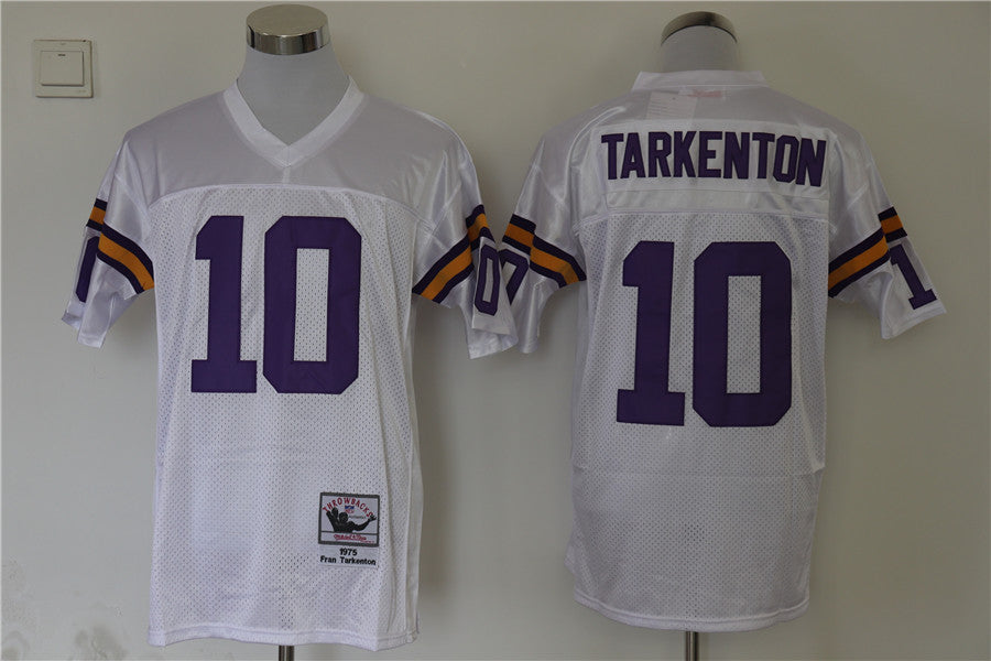 Men's Minnesota Vikings Fran Tarkenton Mitchell & Ness White Legacy Replica Jersey1