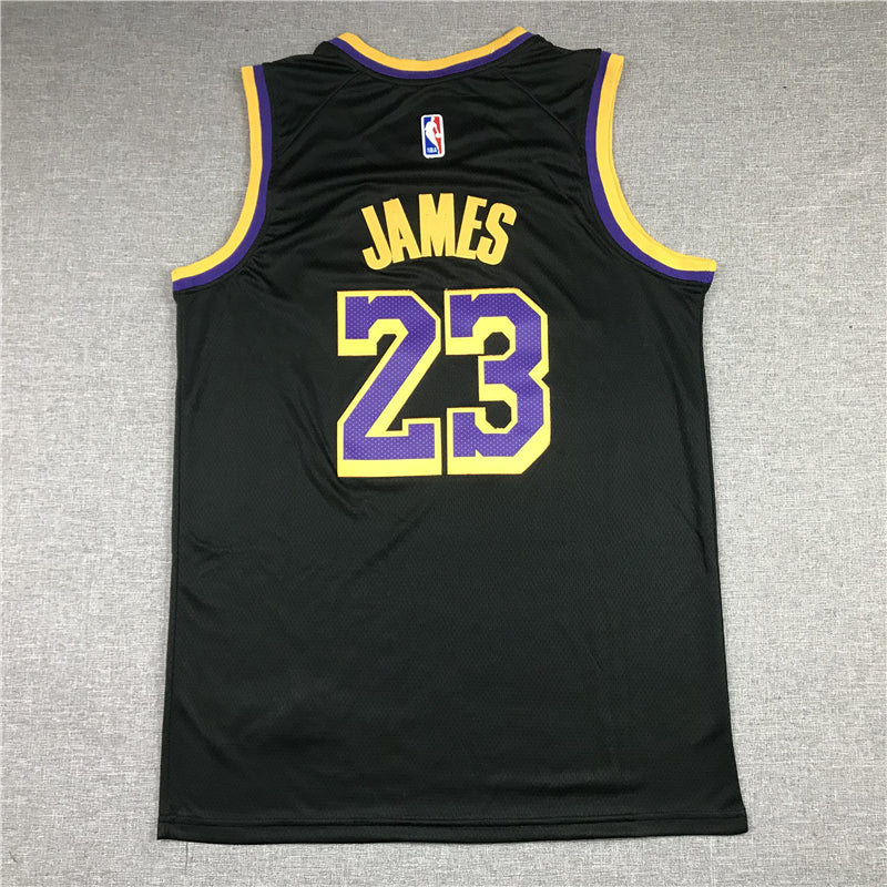 Men's Los Angeles Lakers LeBron James Black 2020/21 Swingman Player Jersey1