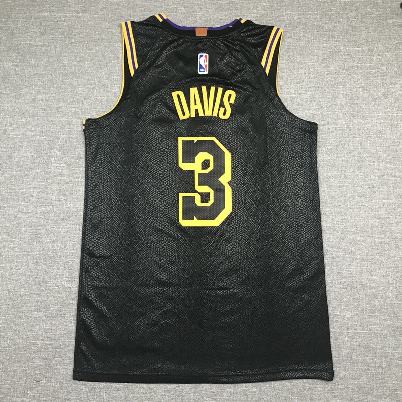 Men's Los Angeles Lakers Anthony Davis Black #3 NBA Swingman Jersey1