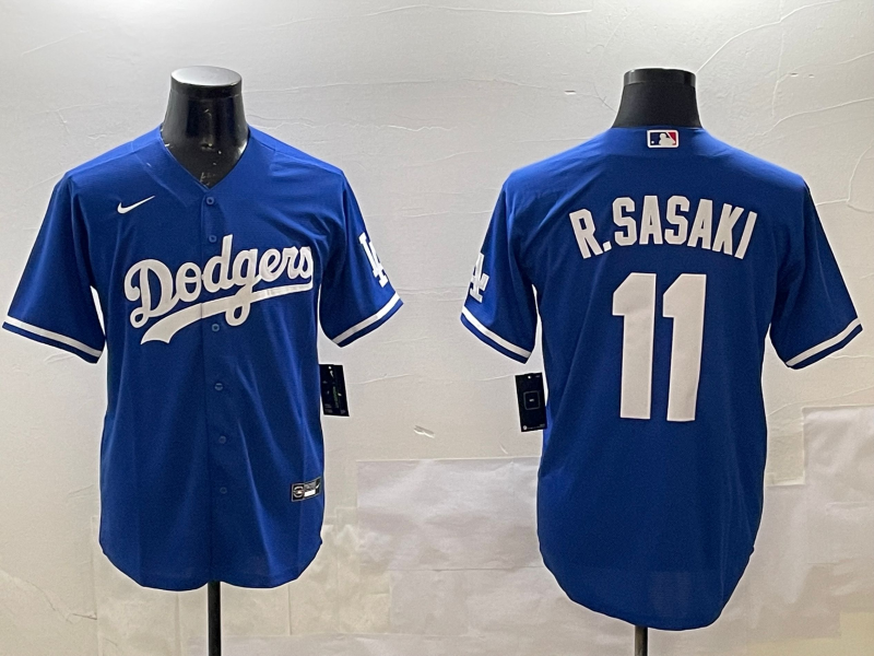 Men's Los Angeles Dodgers Roki Sasaki #11 Royal Alternate Replica Team Jersey1