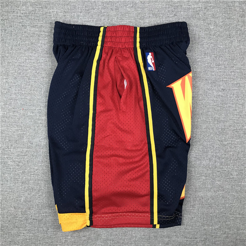 Men's Golden State Warriors Navy Hardwood Classics Throwback Basketball Shorts1