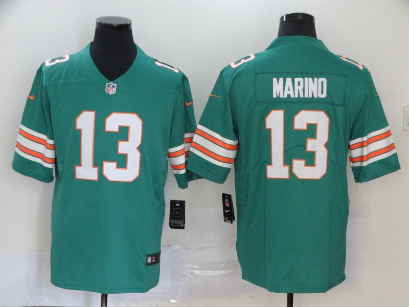 Men's Miami Dolphins Dan Marino #13 Green Game Player Jersey1