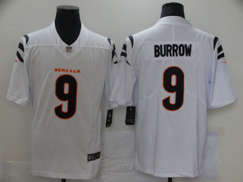 Men's Cincinnati Bengals Joe Burrow #9 White Game Player Jersey2