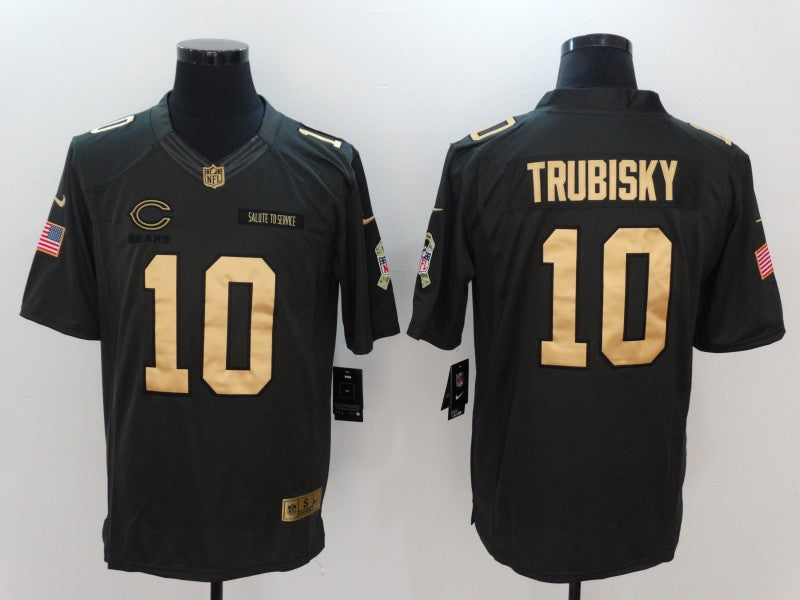 Men's Chicago Bears Mitch Trubisky #10 Black Game Jersey1