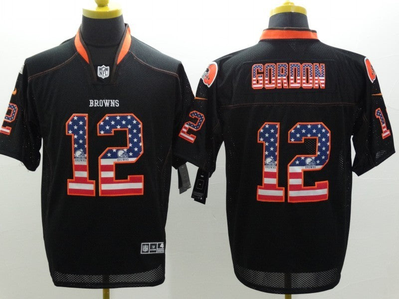 Men's Cleveland Browns Josh Gordon #12 Black Game Jersey1