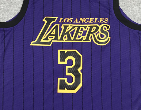 Men's Los Angeles Lakers Anthony Davis Purple #3 NBA Swingman Jersey1
