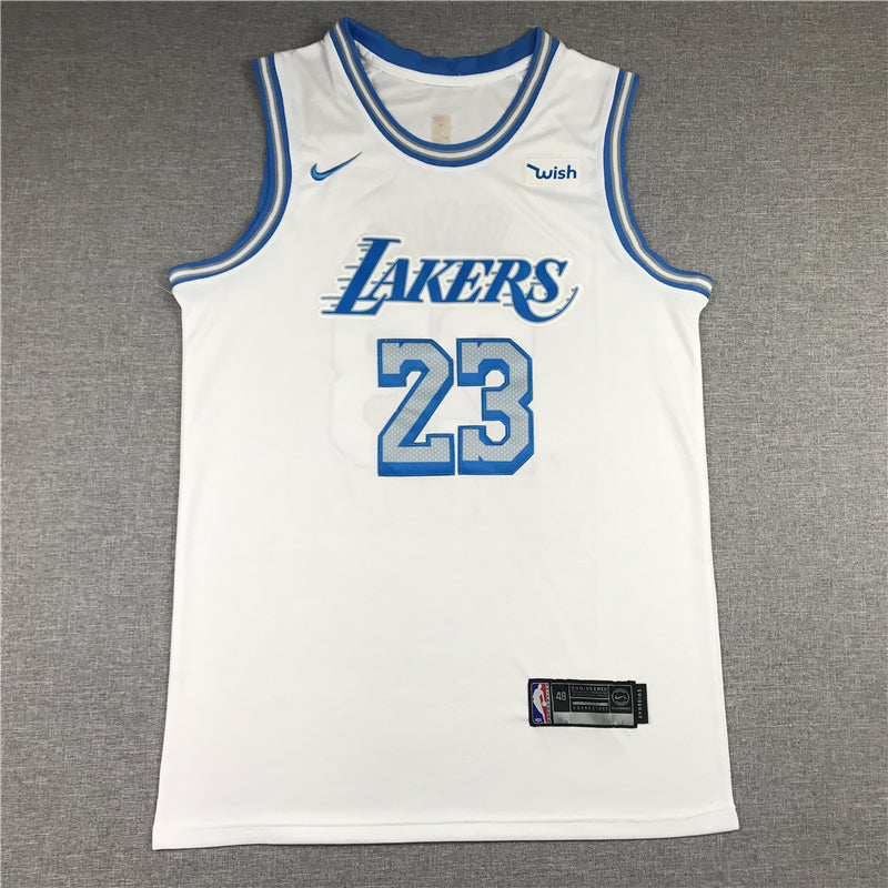 Men's Los Angeles Lakers LeBron James 2020/21 White Swingman Jersey1 City Edition