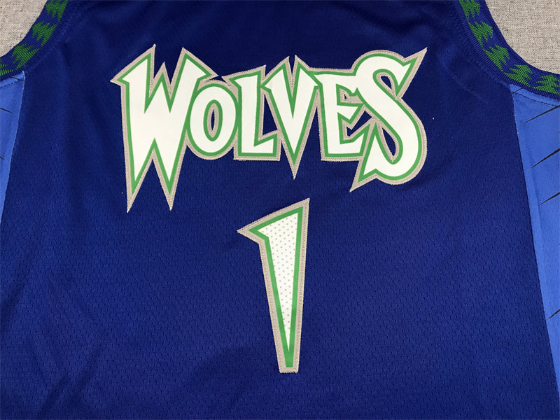Men's Minnesota Timberwolves Anthony Edwards Blue/Navy Swingman Jersey1