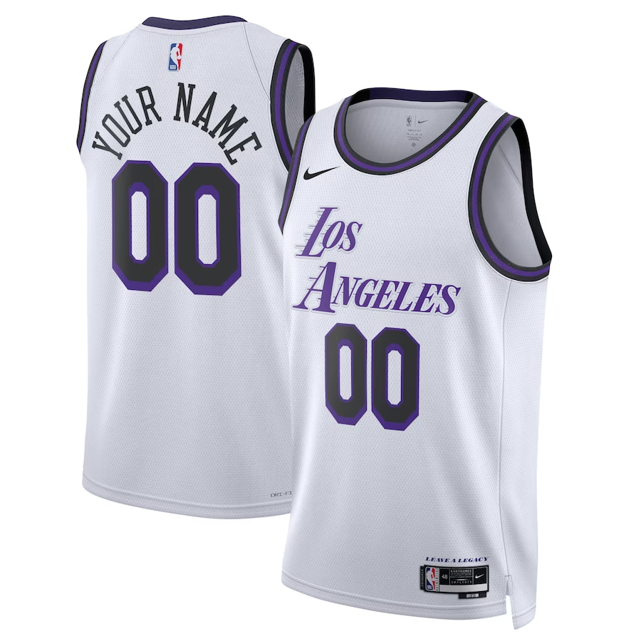 Men's Los Angeles Lakers White 2022/23 Swingman Custom Jersey1 - City Edition