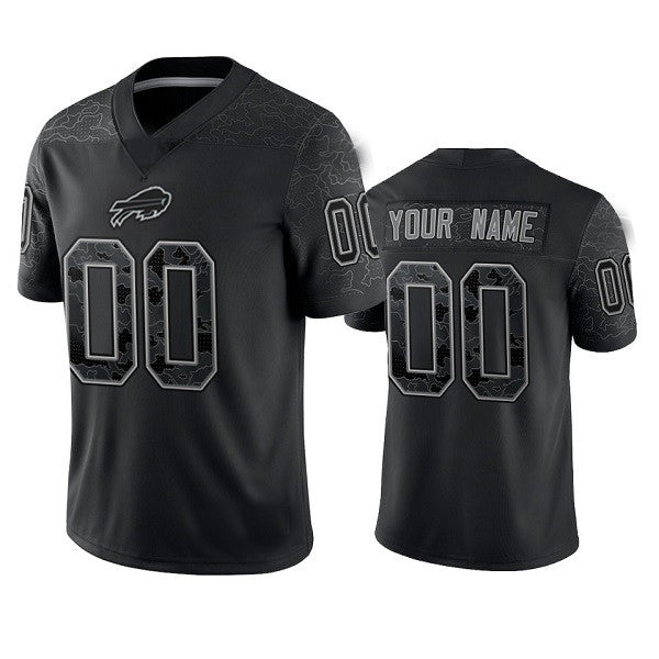 Custom1 Buffalo Bills Active Player Black Reflective Limited Stitched Football Jersey1 Football Jersey1