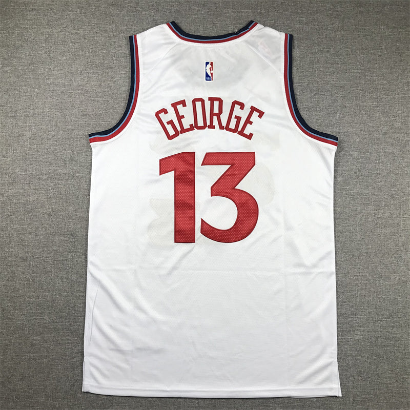 Men's LA Clippers Paul George #13 White Swingman Jersey1