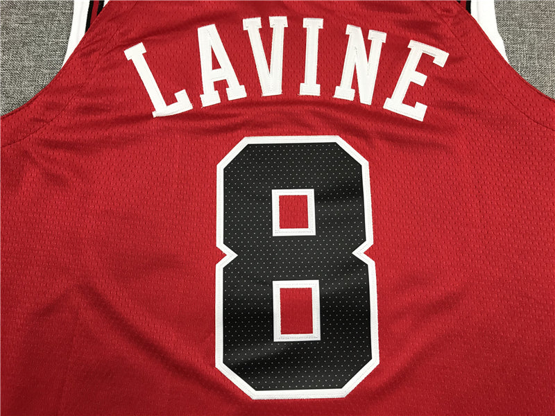 Men's Chicago Bulls Zach LaVine #8 Red Fast Break Player Jersey1