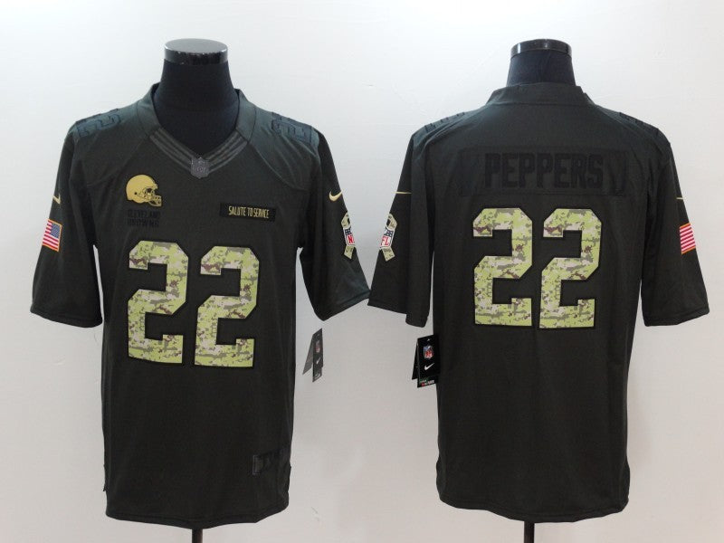 Men's Cleveland Browns Jabrill Peppers #22 Black Game Jersey1