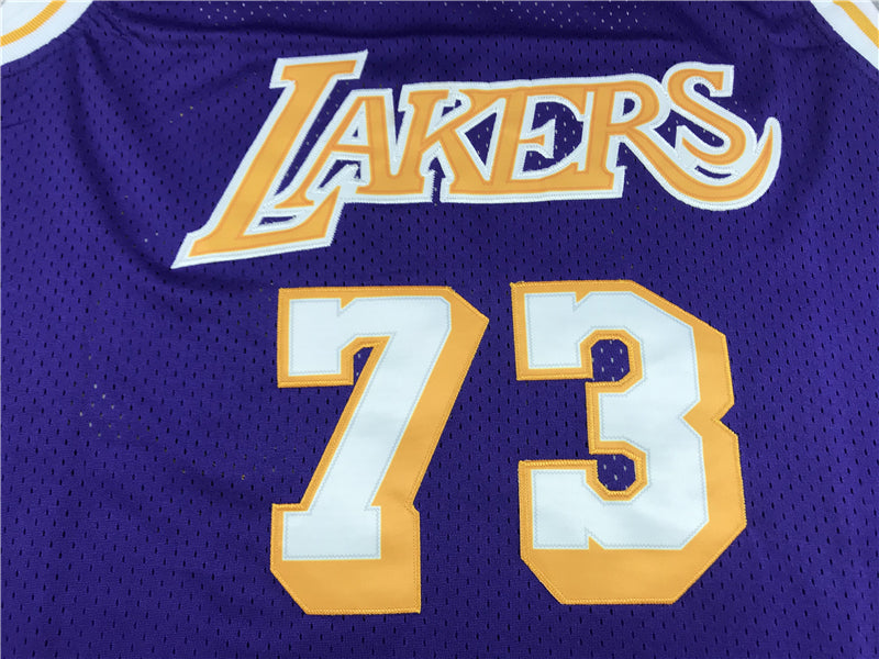Men's Los Angeles Lakers Dennis Rodman Classics Swingman Jersey1 - Retro Purple