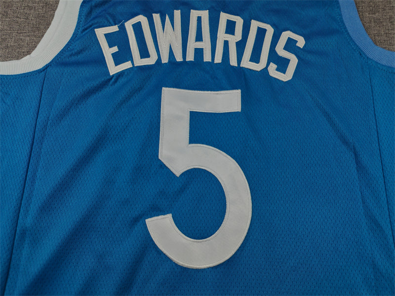 Men's Minnesota Timberwolves Anthony Edwards #5 Blue Swingman Jersey1