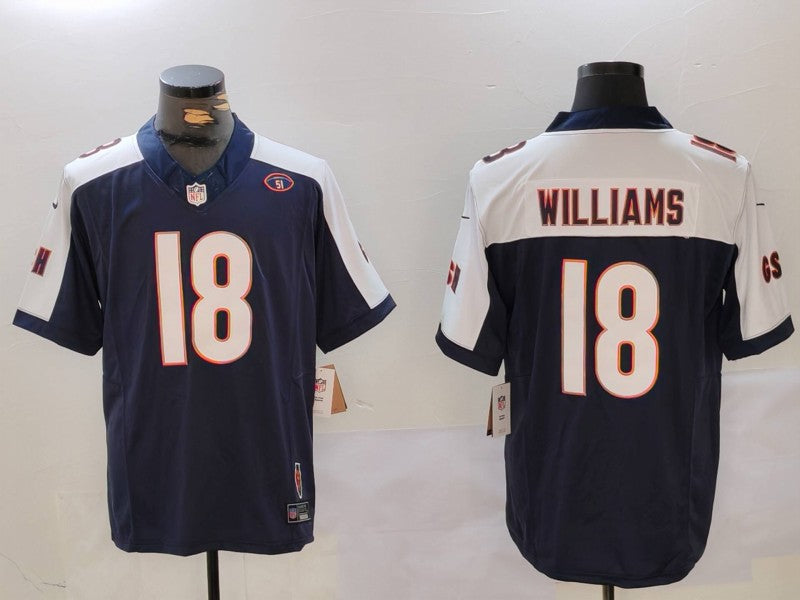 Men's Chicago Bears Caleb Williams #18 Navy Game Jersey1