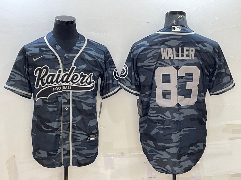 Men's Las Vegas Raiders Darren Waller #83 Grey Camouflage Game Jersey1 Joint Edition