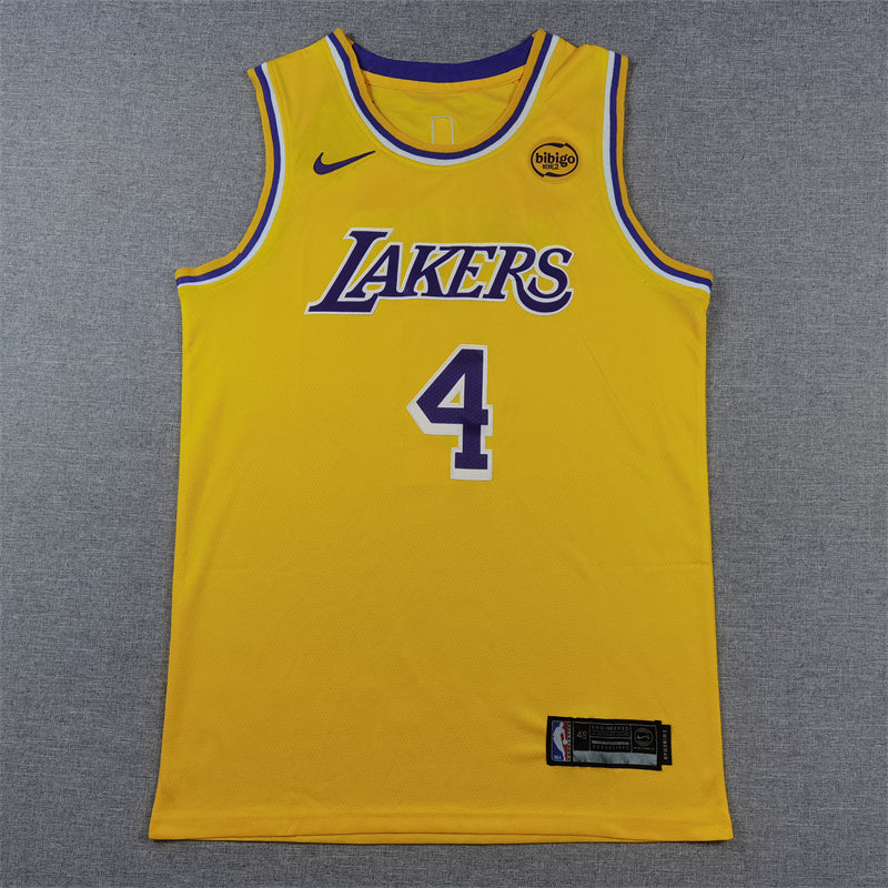Men's Los Angeles Lakers Dalton Knecht #4 Gold Swingman Jersey1 - Icon Edition
