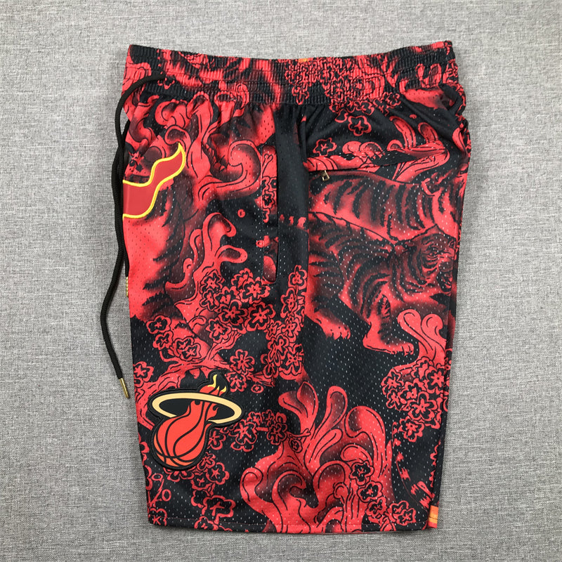 Men's Miami Heat Red Year of the Tiger Edition Pocket Shorts1