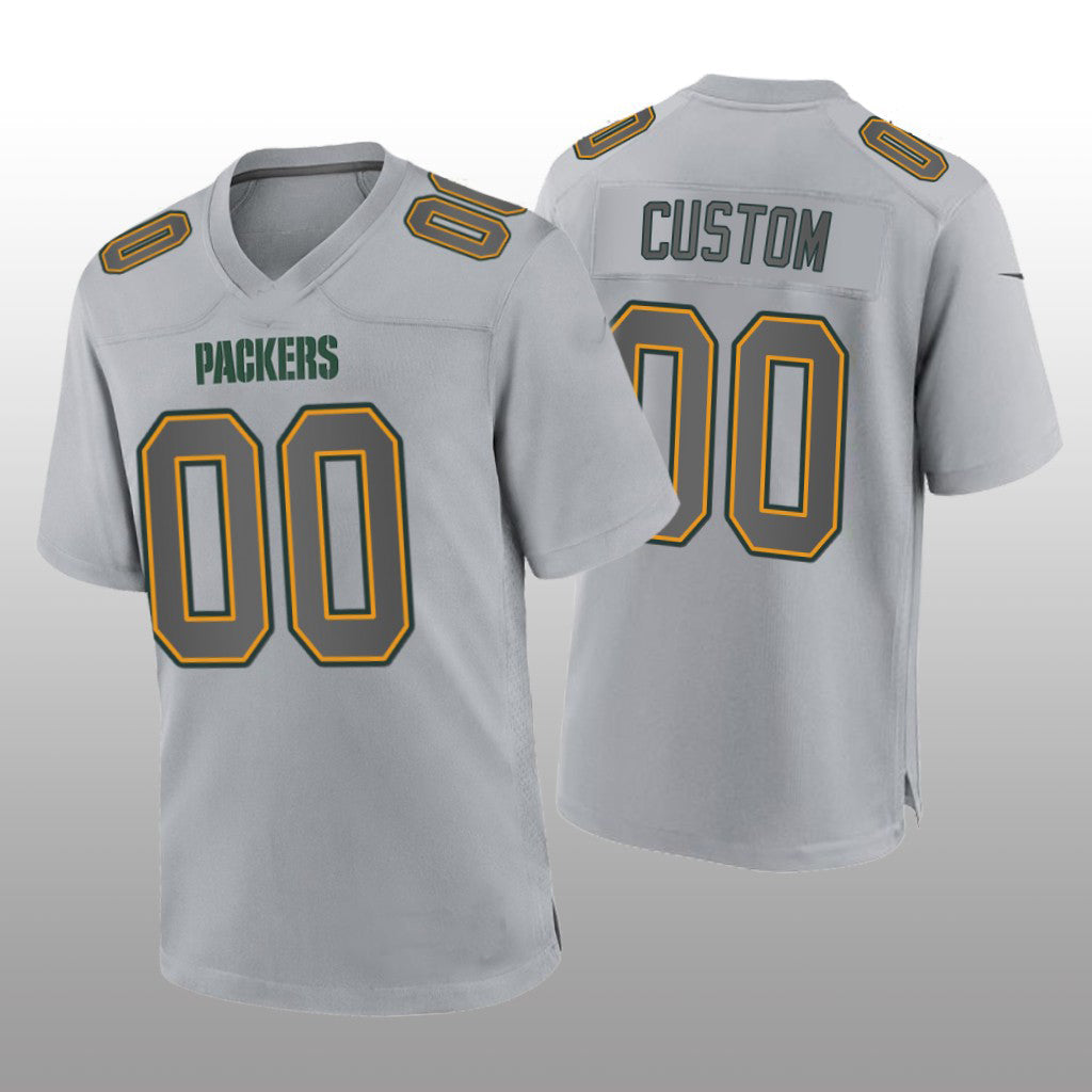 Custom1 Green Bay Packers Gray Atmosphere Game Jersey1 Stitched American Football Jerseys