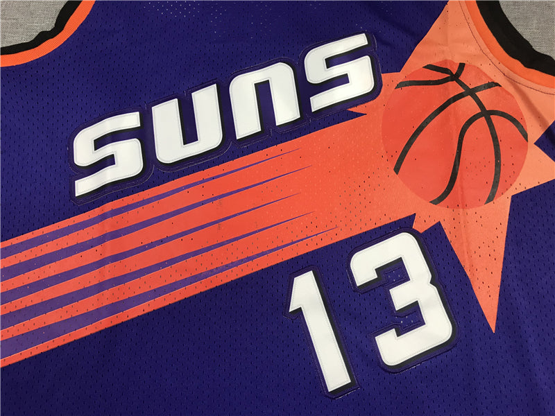 Men's Phoenix Suns Steve Nash #13 Purple 1996-97 Throwback Stitched Jersey1