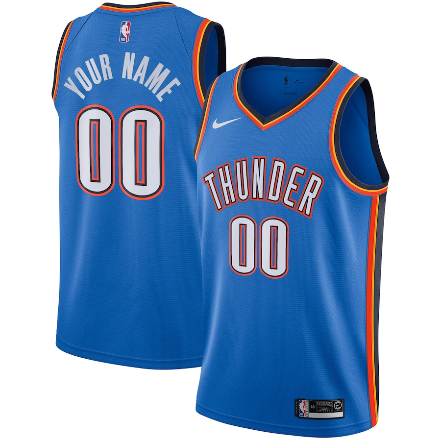Men's Oklahoma City Thunder Blue Custom Swingman Jersey1 - Icon Edition