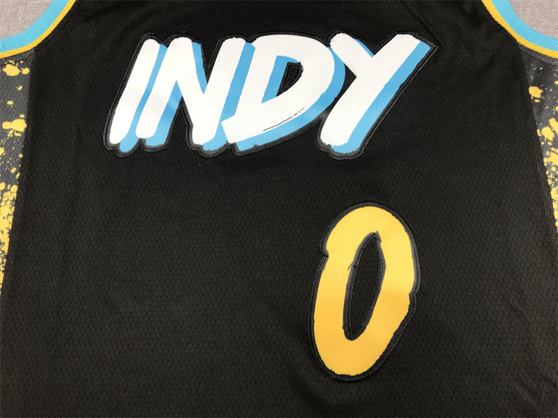 Men's Indiana Pacers Tyrese Haliburton #0 Black 2023/24 Swingman Jersey1 - City Edition