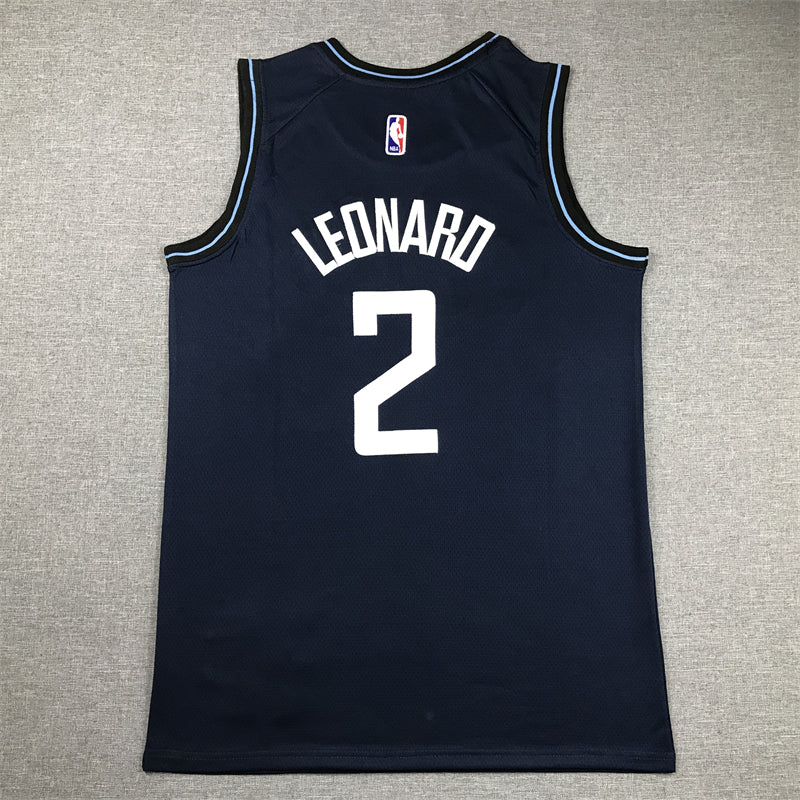 Men's LA Clippers Kawhi Leonard #2 Navy 2023/24 Swingman Jersey1 - City Edition