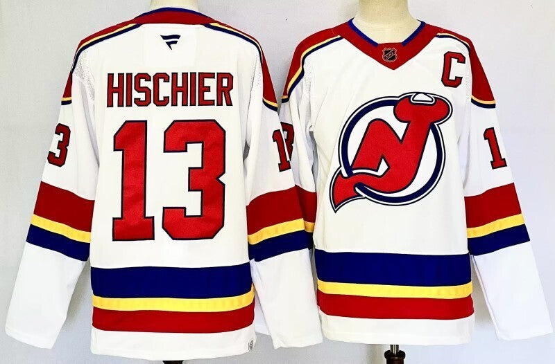 Nico Hischier #13 New Jersey Devils White Player Jersey - JerseysFreak
