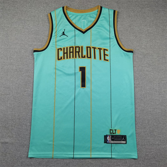 Men's Charlotte Hornets LaMelo Ball #1 Light Green 2022/23 Swingman jersey1