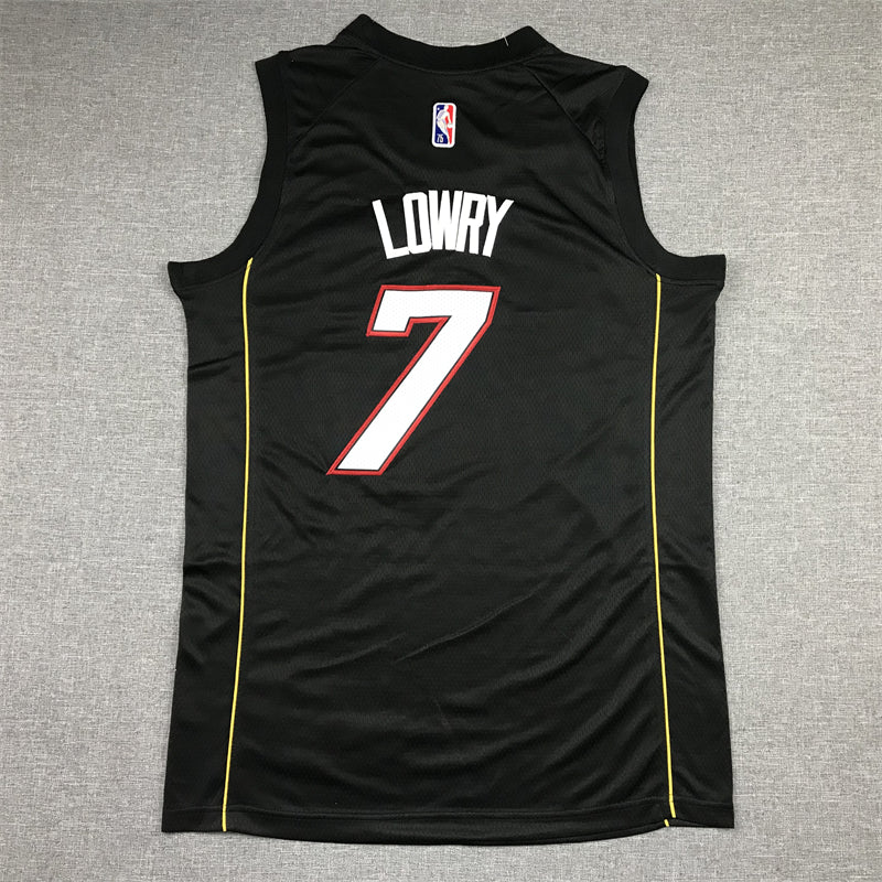 Men's Miami Heat Kyle Lowry #7 Black Swingman Player Jersey1 - City Edition